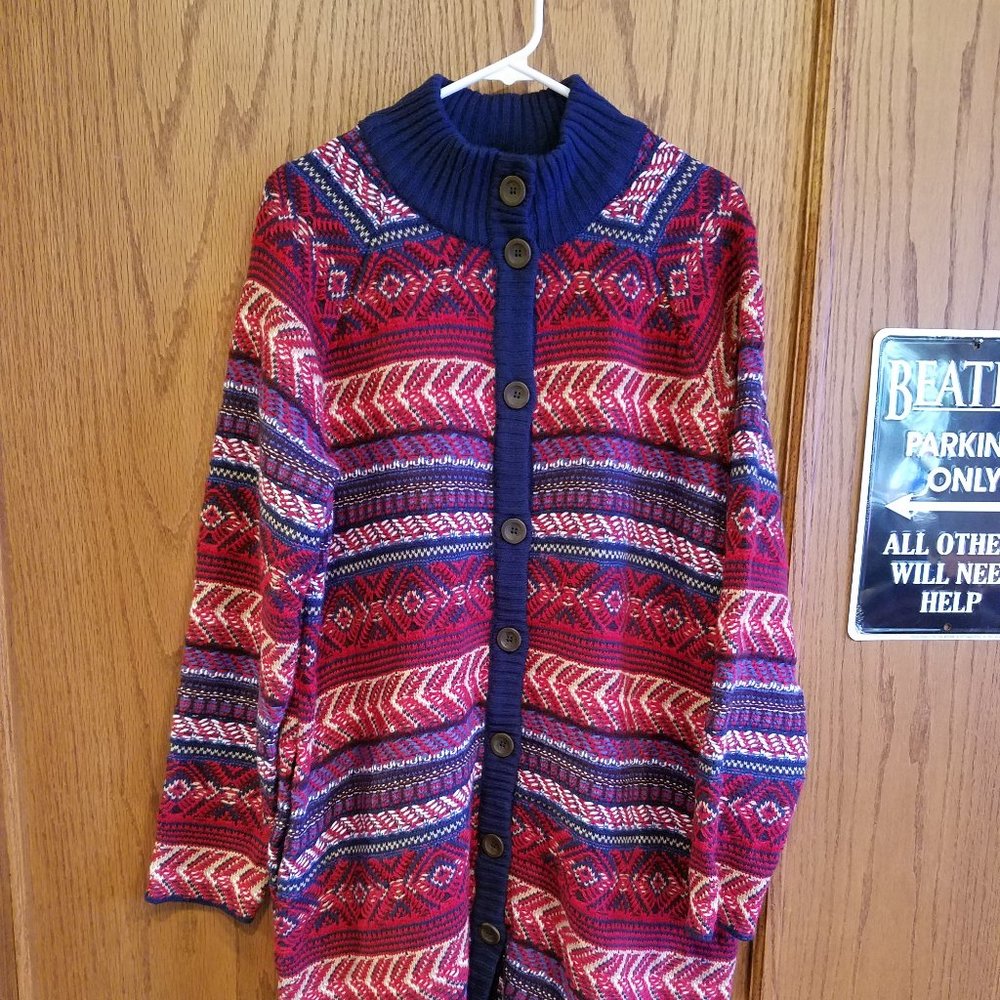 Oversized Woven Button Down Sweater